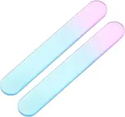 LOORGVEL 2pcs Glass Nail Files Reusable Buffers for Smooth Polishing Gentle Natural Nails Easy to Clean Manicure Tools Durable for Women and Salon Use
