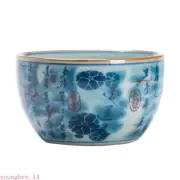 Blue White Antique Old Clay Kungfu Tea Master Cup Ceramic Fengshui Cylinder Cup