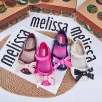 在飛比找蝦皮商城精選優惠-【熱賣】新款 Meli-ssa 方頭蝴蝶結洞鞋女童涼鞋沙灘鞋