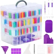 264 Slots 4-Tier Diamond Painting Storage Container Clear Stackable Bead Organiz