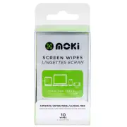 10x Moki Laptop/Computer Antistatic/Lint Free Screen Wipes