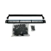 19Inch 1U Cabinet Rack Pass-Through 24 Port CAT6 Patch Panel RJ45 contact NEW