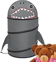 Plush Doll Storage Bucket,Shark Design Stuffed Animal Storage Toy Organizer | Large Toy Box Chest With Lid, Toy Bins Basket For Nursery Playroom Bedroom