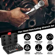 8 to 19 mm Flex Head Ratchet Wrench Chrome Vanadium Steel Interchangeable leSYM