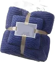 Two-Piece High Density Coral Velvet Towel Bath Towel Set Thickened Absorbent Soft Gift Home Towels Bathroom(White)
