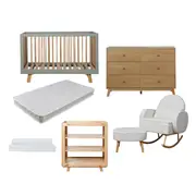 Aspen Sage Natural Seven Piece Nursery Furniture Set