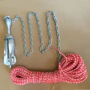 Kayak SUP Jet Ski Anchor Kit 1.5KG Collapsible Folding Chain Rope Shackles