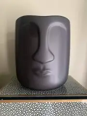 Face Black Vase Planter