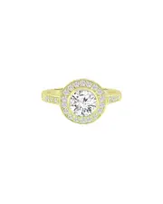 Genevive 18K Over Silver CZ Ring