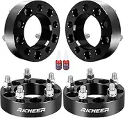 Richeer 5x4.5 Wheel Spacers for YJ TJ XJ MJ KJ KK ZJ Wrangler Explorer Mustang Edge Ranger, 4PCS 1.5 inch 5x114.3mm 5 Lug Forged Wheel Spacer with 1/2-20 Studs 82.5 mm Center Bore
