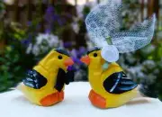 Goldfinch Wedding Cake Topper Love Birds Finch Bride Groom Engagement