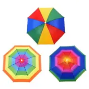 Hat with Rainbow Strips Foldable Cap for Sun Rain for Protection wth Foldable De