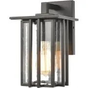 Bowery + Grove 50223-MBSI Brough Outdoor Wall Light Matte Black with Clear