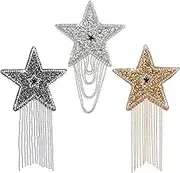 Iron on Patches DIY Rhinestone Star Applique Repair Patch for Clothes Dress Pants Jeans Hats Bags Clothing Embellishment (Star)