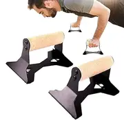 Push Up Bar - Ergonomic Anti-Slip Wooden Pull Up Handles,Exercise & Fitness Equipment For Strength Training, Deadlifts, Rowing