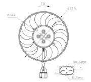 RTG Right Engine Cooling Fan Fits VW Tiguan Allspace Touran Skoda Kodiaq Audi Q3
