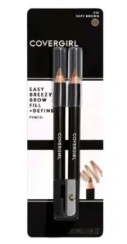 Covergirl Easy Breezy Brow Fill + Define Eye Brow Pencils 510 Soft Brown Lot Of2
