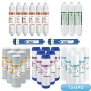 3-Year 6-Stage Alkaline Reverse Osmosis Water Filter w/ 2pcs 75 GPD RO Membrane