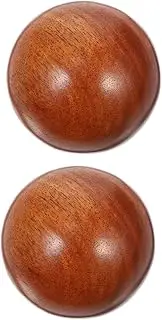 2pcs Red Rosewood Hand Exercise Balls Portable Fitness Spheres for Relief and Massage Therapy for Seniors and Physical Wellness