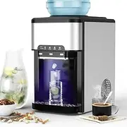 ADVWIN 3-in-1 Countertop Ice Maker Cold/Hot Water Dispenser 20KG Ice Daily, Portable Water Cooler Dispenser Built-in Ice Maker Countertop