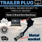 7 pin small round socket to 7 pin flat socket car trailer caravan adaptor