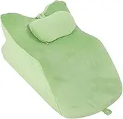 Back Pillow Wedge for Bed, Bed Sitting Up Back Support Memory Foam Back Rest Pillow w with Headrest, for Sleeping Resting Reading Relaxing (Green)