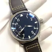 Pilot Mechanical 44mm Hand Winding Men’s Watch Sapphire Glass Black Dial