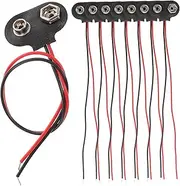 HOMSFOU 50pcs Battery Clip Connector T-Type Battery Holder Wire for Projects Led Strips Electronic Devices