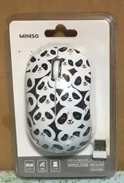 MINISO PANDA DECORATED WIRELESS MOUSE w/USB DONGLE NISP