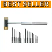 Precision Roll Pin Punch Set with Chrome Steel Hammer - 18-Piece Collection