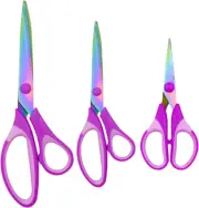 Craft Scissors Set of 3 Pack Stainless Steel Titanium Coating Sewing Scissors Mu