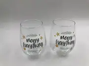 Holiday Time 17oz Merry Everything Stemless Wine Glass Set of 2 AA01B21019