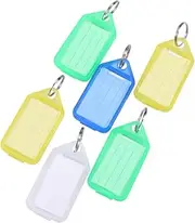 PLAFOPE 20Pcs Colorful Plastic Key Id Tags with Strong Key Ring Luggage Name Label Tags for Organizing Keys for Hotels Landlords and Agents Random Color