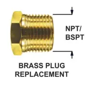 Martyr Anodes CMEP2 Brass Engine Cooling System Plug 1/2 NPT Canada Metal