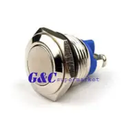 2PCS 16mm Start Horn Button Momentary Stainless Steel Metal Push Button Switch