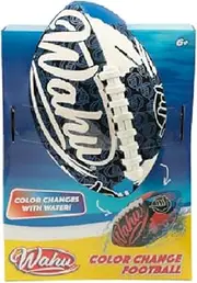 Wahu 100% Waterproof Color Change Beach Football with Real Laces for in and Out of Water Play, 9" Outdoor Football for Pool and Beach Games, Red