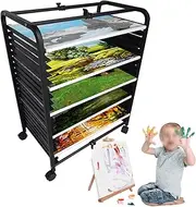 Art Drying Rack,20 Shelves Adjustable Art Storage Rack,Floor-Standing Oil Painting Storage Rack,Suitable for Storing Paintings and Drawing Boards