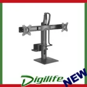 Brateck Dual Screens Vertical Lift Monitor Stand With Thin Client CPU Mount Fit