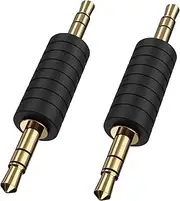 2 Pack 3.5mm 1/8 Stereo Jack to 3.5mm Audio Male to Male Adapter Connectors Gold Plated Compatible with for TaoTronics, Mpow BH129 Bluetooth Receiver
