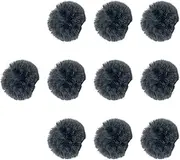 Perfeclan 10 Pieces Furry Microphone Wind Muff Lapel Microphone Wind Muff Noise Reduction Portable Mini Furry Windscreen for Podcasting, Dark Gray