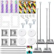 Balloon Columns Stand Set of 4, 7 Feet Telescoping Ballon Arches Stands with ...