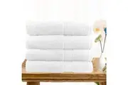 Softouch Ultra Light Quick Dry Premium Cotton 4 Piece White Bath Towel Pack