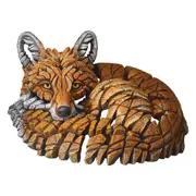 Edge Sculpture - Curled Up Fox Figure - Stone Resin - Garden & Home D?cor