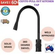 Cefito Pull Out Kitchen Tap Mixer Basin Taps Faucet Vanity Swivel DIY WELS Black