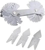Screw Thread Pitch Cutting Gauge Tool Set, Stainless Steel Centre Gage with 55 Degree Inch System & 60 Degree Metric System