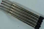 5 Genuine Intrepid Medium point Gel Ink refills for Parker Ballpoint Pens (Black)