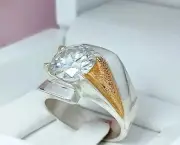 Unique Sterling Frame Moissanite Stone Ring Elegant Sterling Silver 925 Ring