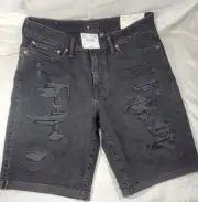 American Eagle Men's AirFlex Ultrasoft At the Knee Jean Shorts - Black - 33