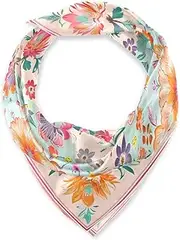 [miaozhen] Silk square elegantes scarves for man for winter 35.4 Inches California Condor Flower Floral bufanda para mujer, California Condor Flower Floral