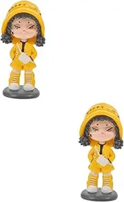 Abaodam 2pcs Car Interior Decoration Resin Doll Statue Collectible Figurine Girl Doll for Dashboard Decor